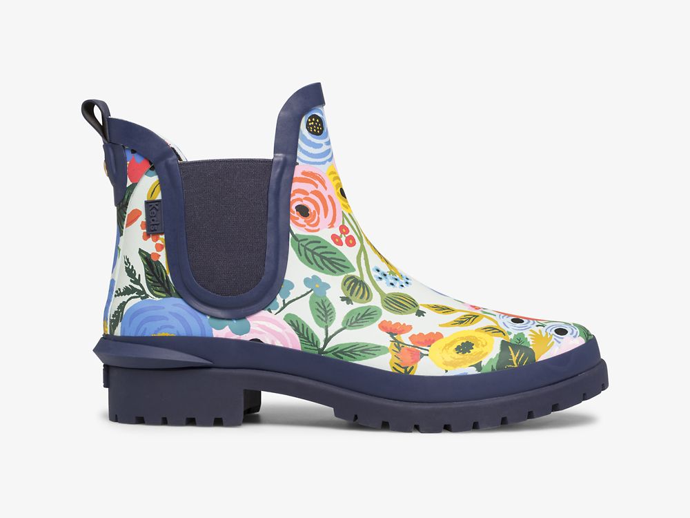 γαλοτσεσ Keds Rifle Paper Co. Rowan Rain Boot Garden Party γυναικεια σκουρο μπλε Πολύχρωμο | GR-99070