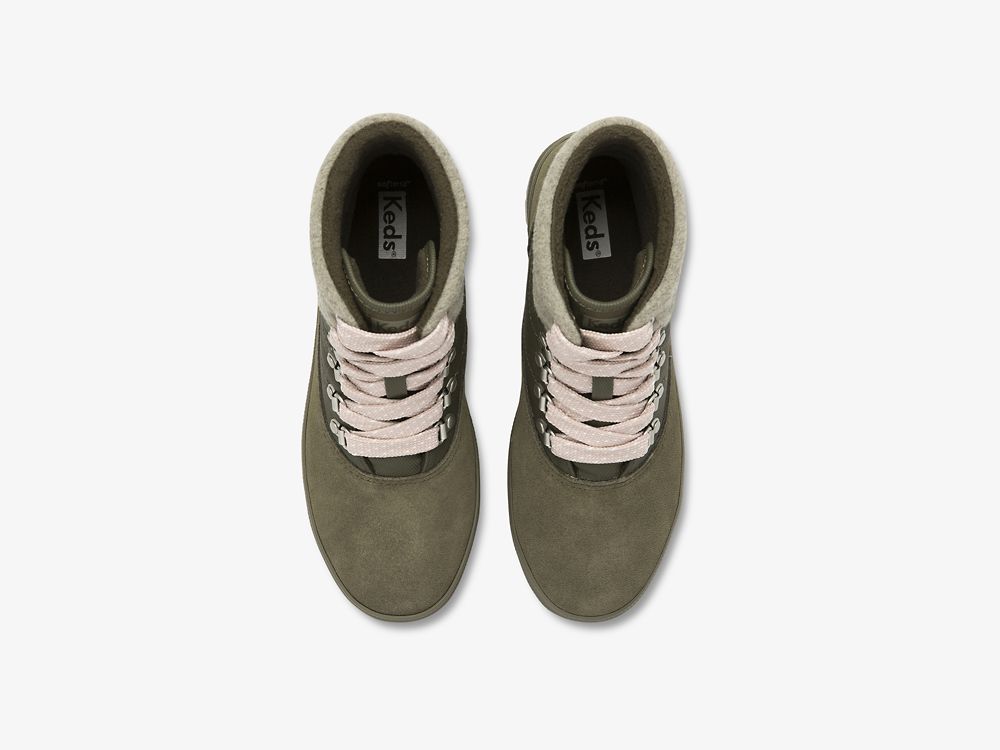 μποτεσ Keds Camp Boot σουετ & Splash Twill w/ Thinsulate™ γυναικεια Ελιά | GR-09671