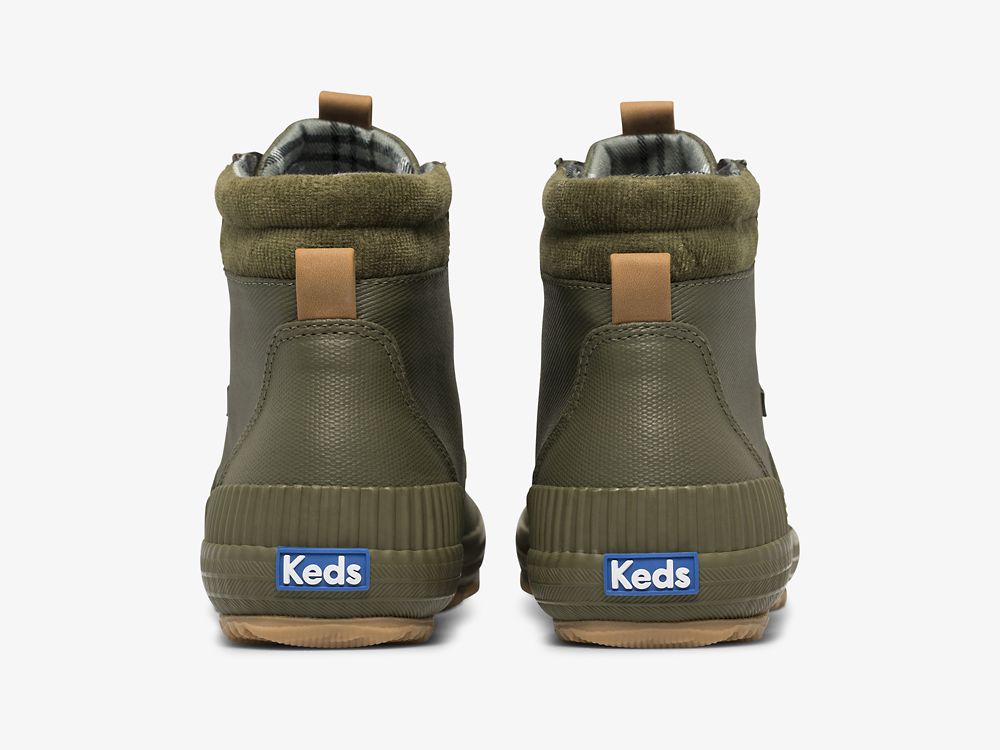 μποτεσ Keds Scout Boot III θαλασσης Resistant καμβα w/ Thinsulate™ γυναικεια Ελιά | GR-14416