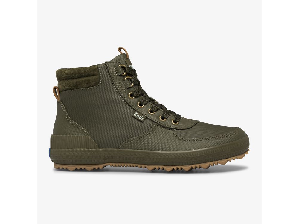 μποτεσ Keds Scout Boot III θαλασσης Resistant καμβα w/ Thinsulate™ γυναικεια Ελιά | GR-14416