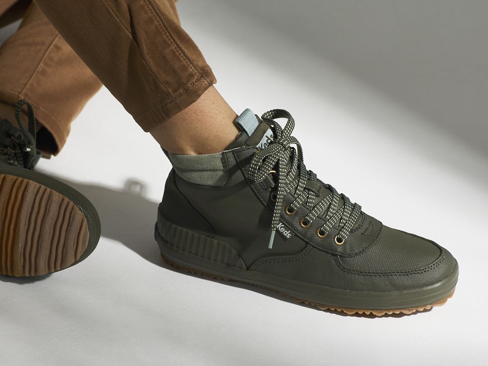 μποτεσ Keds Scout Boot III θαλασσης Resistant Twill γυναικεια Ελιά | GR-28021