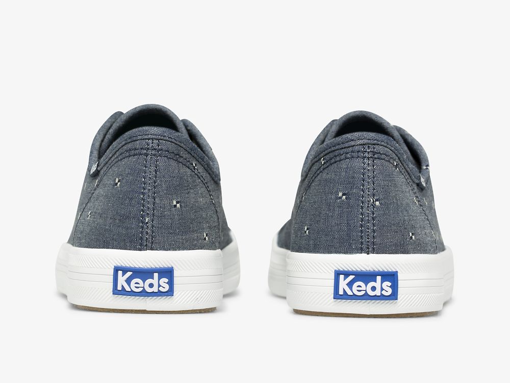 παπουτσια τενις Keds Kickstart Dobby Jacquard γυναικεια σκουρο μπλε | GR-48145