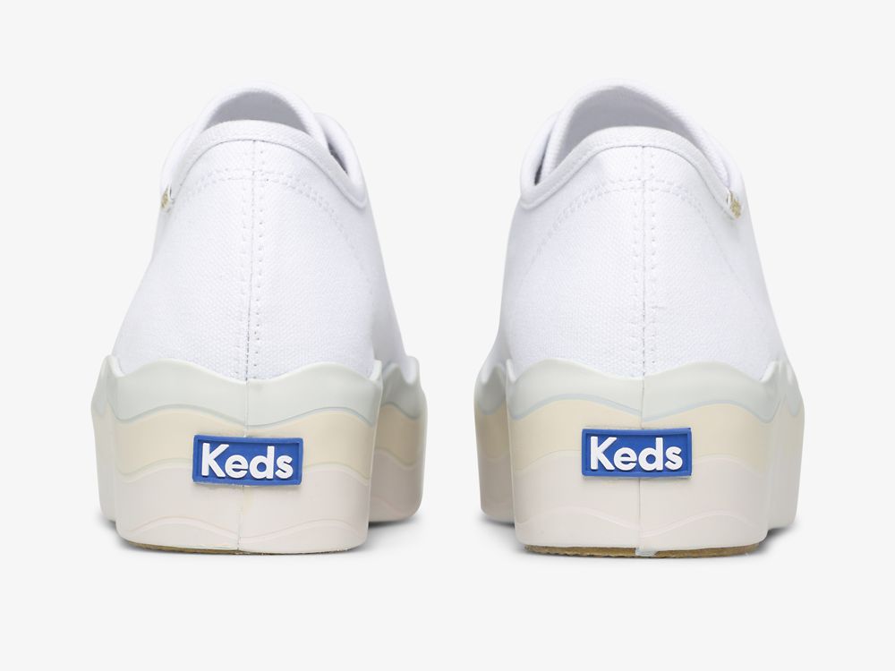 παπουτσια τενις Keds Triple Up καμβα Wave Foxing γυναικεια ασπρα Πολύχρωμο | GR-65706