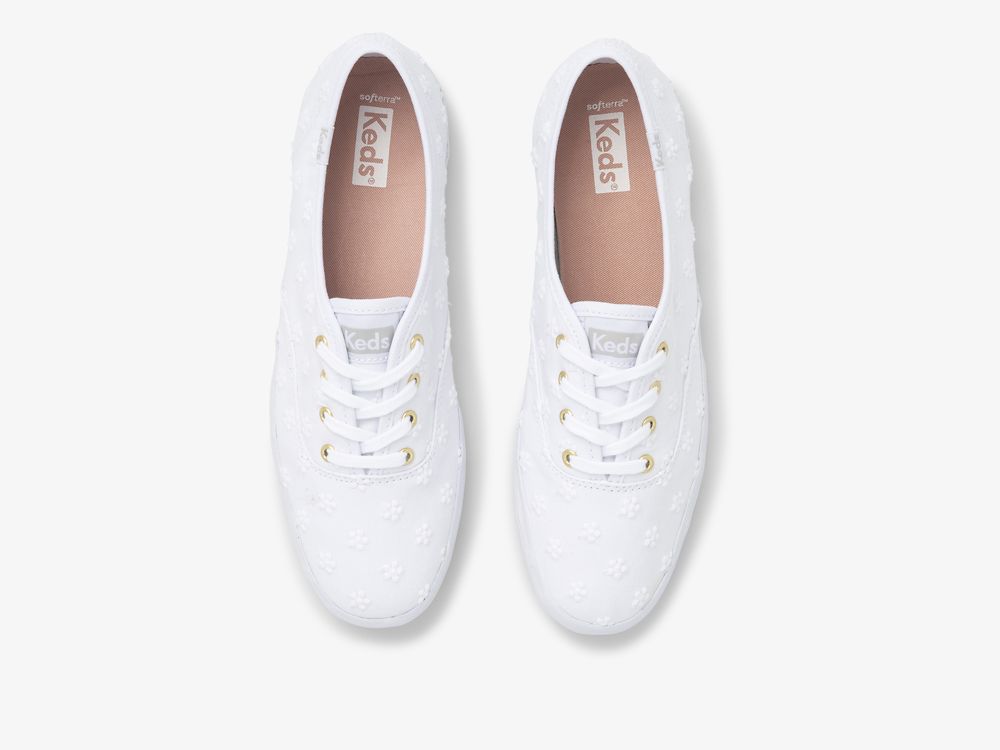 παπουτσιαμεκορδονια Keds Champion Daisy Eyelet γυναικεια ασπρα | GR-76551