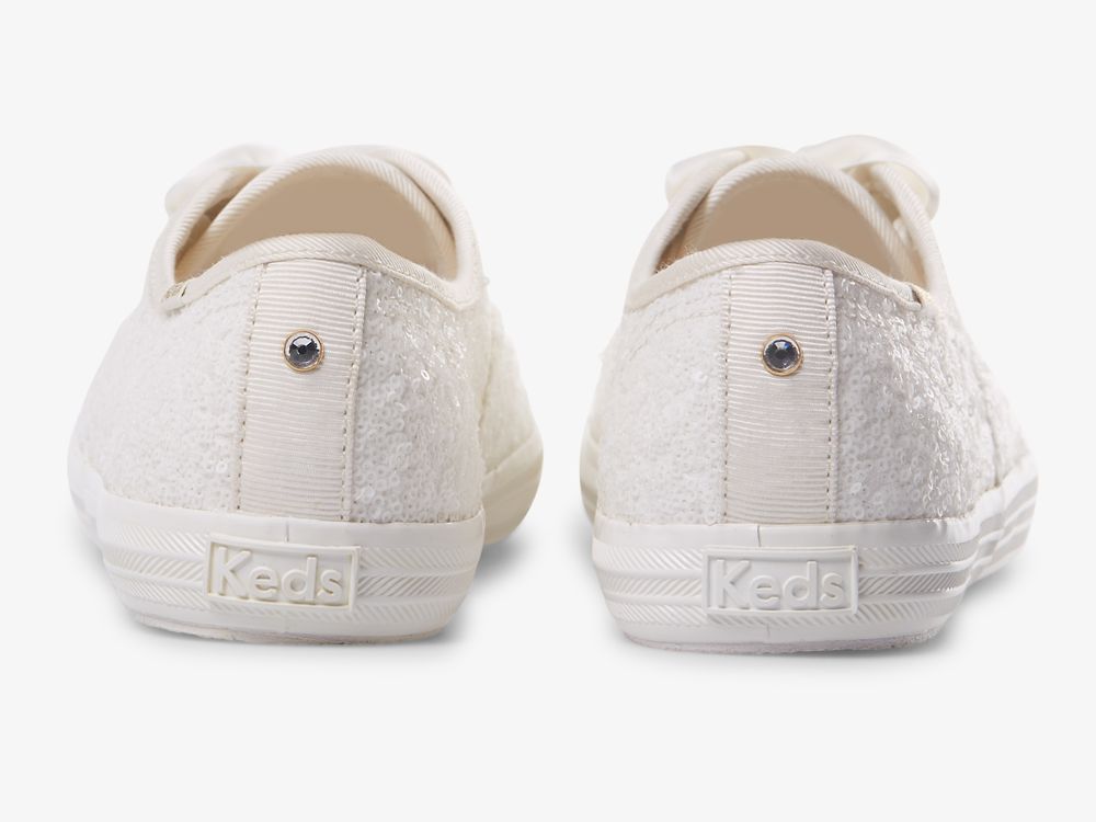 παπουτσιαμεκορδονια Keds Champion Sequins γυναικεια κρέμα | GR-64289