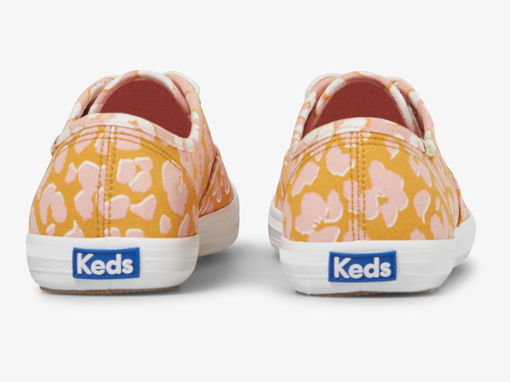 παπουτσιαμεκορδονια Keds Champion Spot Print γυναικεια κίτρινα ροζ | GR-10134