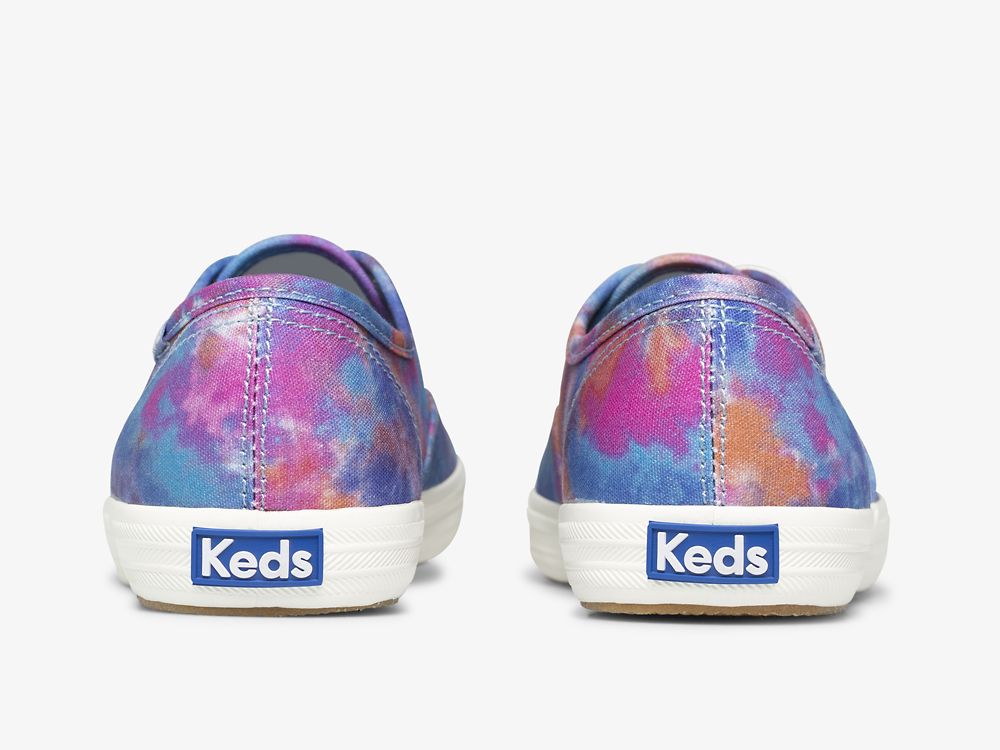 παπουτσιαμεκορδονια Keds Champion καμβα Tie Dye γυναικεια μπλε ροζ | GR-15884