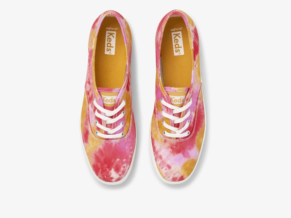 παπουτσιαμεκορδονια Keds Champion καμβα Tie Dye γυναικεια ροζ πορτοκαλι | GR-72895