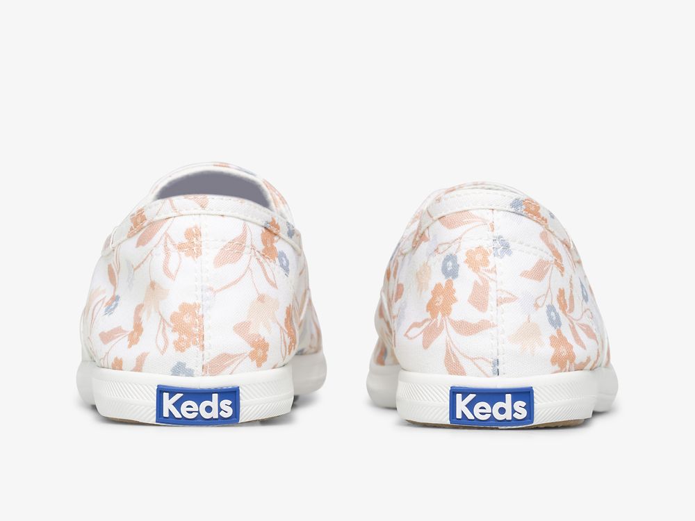 παπουτσιαμεκορδονια Keds Chillax Femme Floral Twill γυναικεια ασπρα Πολύχρωμο | GR-52618