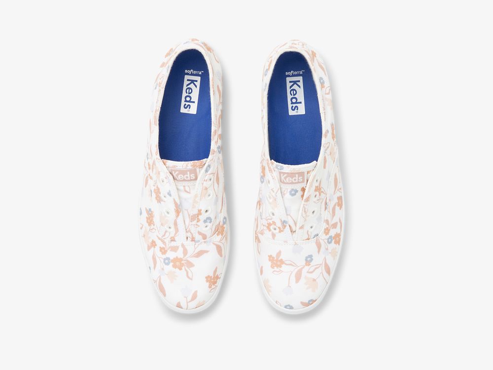 παπουτσιαμεκορδονια Keds Chillax Femme Floral Twill γυναικεια ασπρα Πολύχρωμο | GR-52618