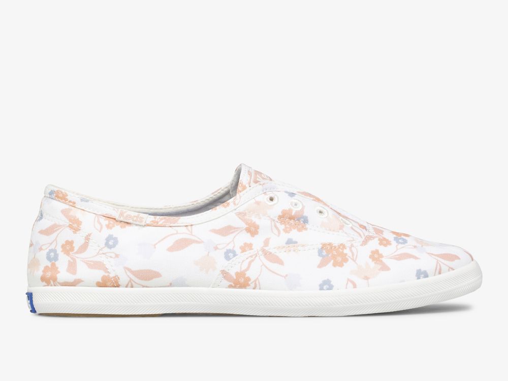 παπουτσιαμεκορδονια Keds Chillax Femme Floral Twill γυναικεια ασπρα Πολύχρωμο | GR-52618