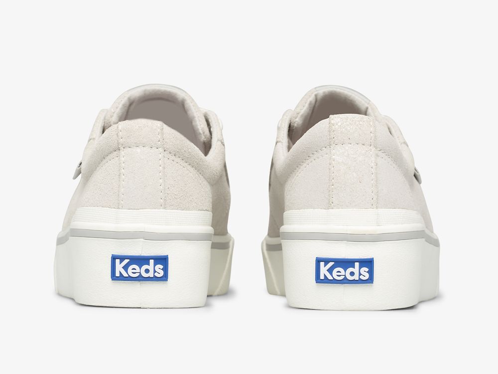 παπουτσιαμεκορδονια Keds Jump Kick Duo Metallic σουετ γυναικεια ασημι | GR-25353