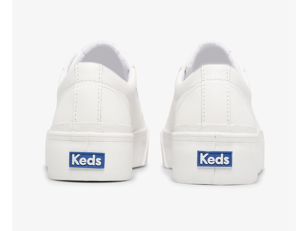 παπουτσιαμεκορδονια Keds Jump Kick Duo δερματινα γυναικεια ασπρα | GR-34108