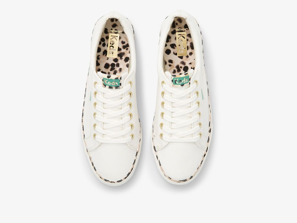 παπουτσιαμεκορδονια Keds Jump Kick Leopard Pop καμβα γυναικεια κρέμα | GR-67971