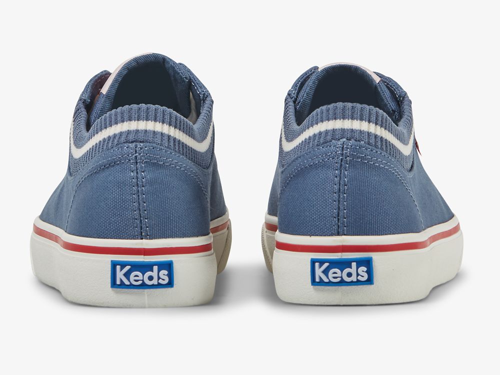 παπουτσιαμεκορδονια Keds Jump Kick Rib Knit Collar γυναικεια σκουρο μπλε ασπρα | GR-73041