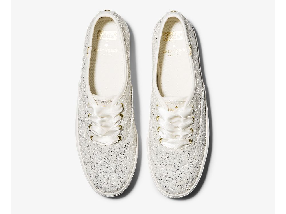 παπουτσιαμεκορδονια Keds Kate Spade New York Triple Glitter γυναικεια κρέμα | GR-28921