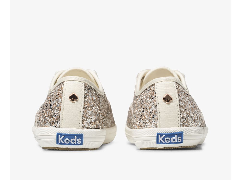 παπουτσιαμεκορδονια Keds Kate Spade New York Champion Glitter γυναικεια ροζ χρυσο χρωμα Πολύχρωμο | GR-29208