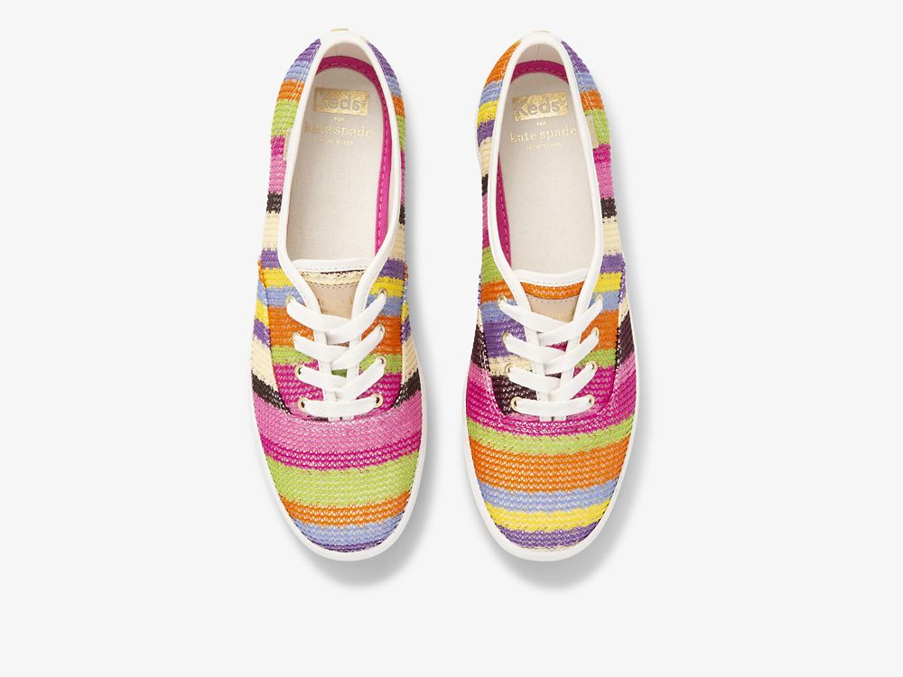 παπουτσιαμεκορδονια Keds Kate Spade New York Champion Crochet γυναικεια ροζ Πολύχρωμο | GR-31270