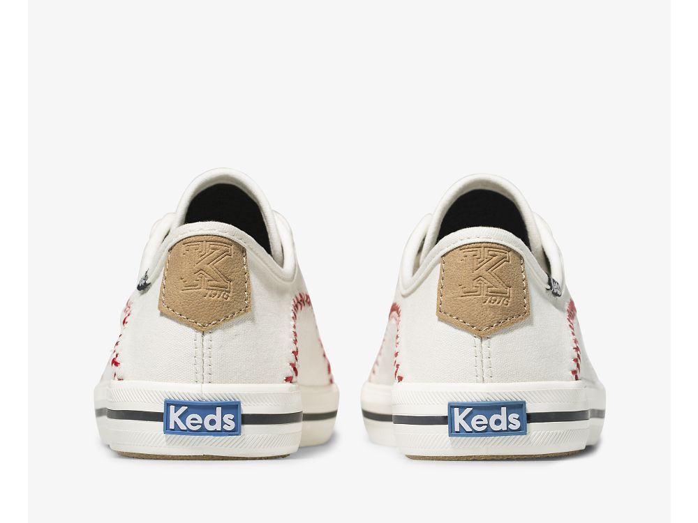 παπουτσιαμεκορδονια Keds Kickstart Pennant καμβα γυναικεια κρέμα | GR-83213