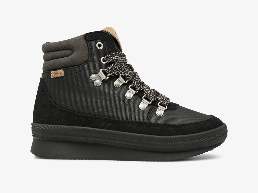 παπουτσιαμεκορδονια Keds Midland Boot σουετ & Splash Twill w/ Thinsulate™ γυναικεια μαυρα | GR-75953