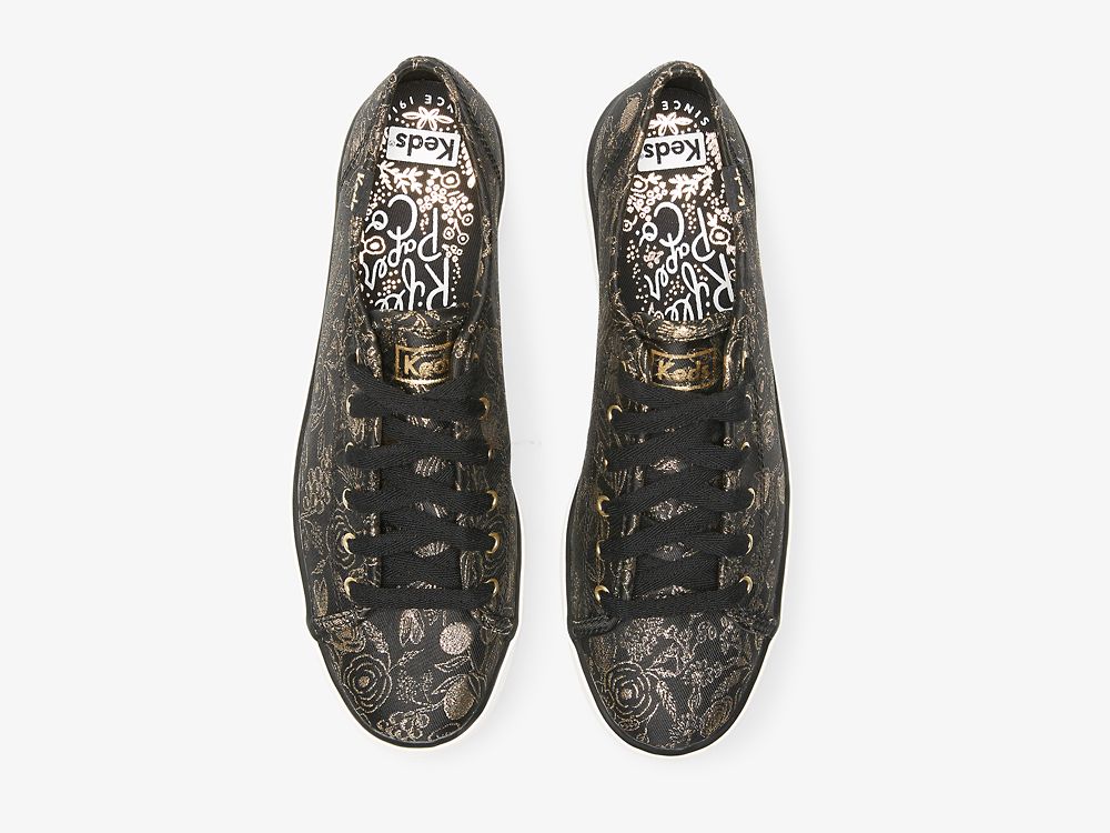 παπουτσιαμεκορδονια Keds Rifle Paper Co. Triple Kick Colette Jacquard γυναικεια μαυρα | GR-13908