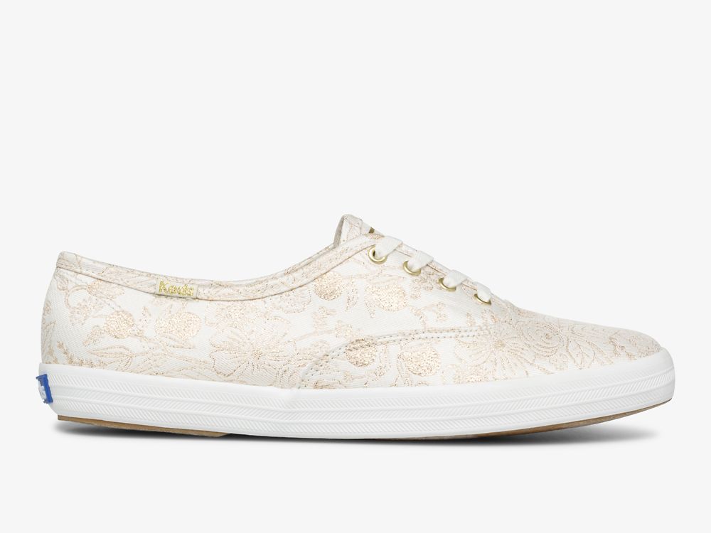 παπουτσιαμεκορδονια Keds Rifle Paper Co. Champion Colette Jacquard γυναικεια ασπρα | GR-88411