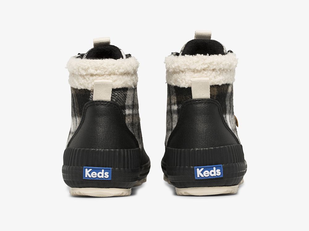 παπουτσιαμεκορδονια Keds Scout Boot III θαλασσης Resistant Twill Plaid w/ Thinsulate™ γυναικεια μαυρα | GR-23787