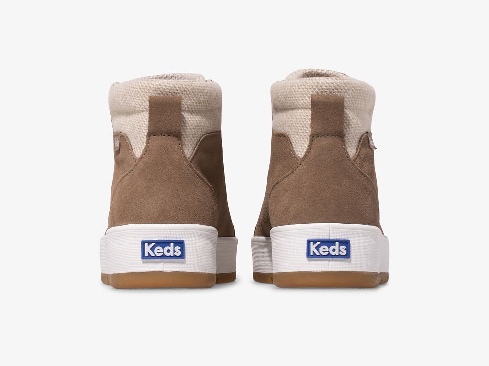 παπουτσιαμεκορδονια Keds Tahoe Boot σουετ γυναικεια καφε | GR-05318