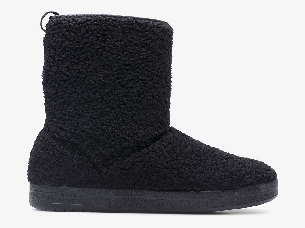 παπουτσιαμεκορδονια Keds Tally Boot Faux Shearling γυναικεια μαυρα | GR-24119