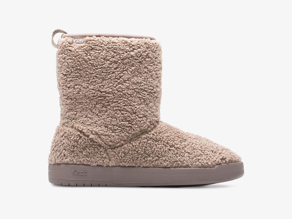 παπουτσιαμεκορδονια Keds Tally Boot Faux Shearling γυναικεια καφε | GR-59301