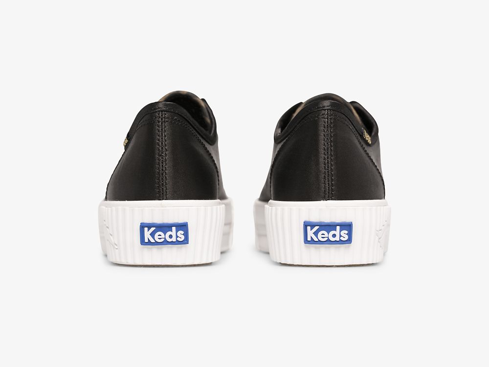 παπουτσιαμεκορδονια Keds Triple Kick AMP Satin γυναικεια μαυρα | GR-70062