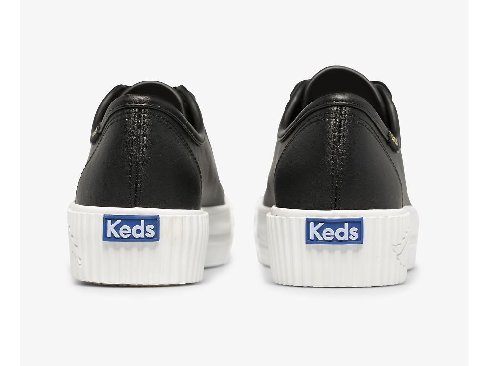 παπουτσιαμεκορδονια Keds Triple Kick AMP δερματινα γυναικεια μαυρα | GR-88791